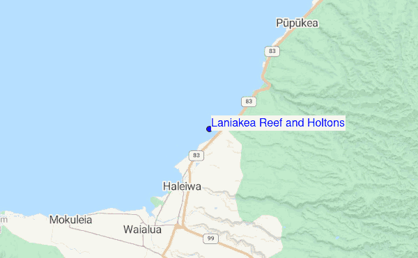 Laniakea Reef and Holtons location map