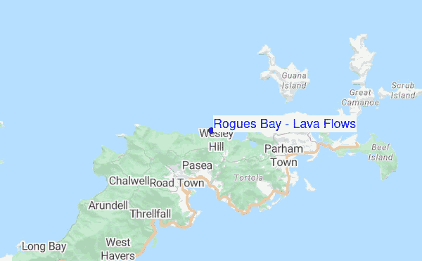 Rogues Bay - Lava Flows location map