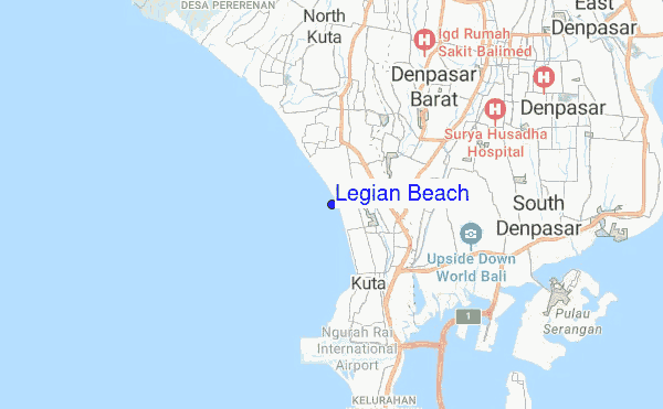 Legian Beach location map