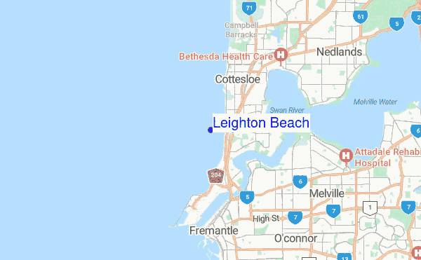 Leighton Beach location map