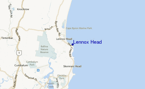 Lennox Head location map