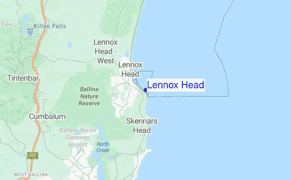 Lennox Head location map