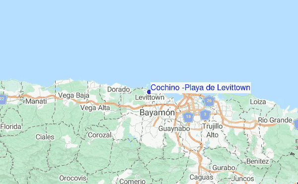 Cochino (Playa de Levittown) Location Map