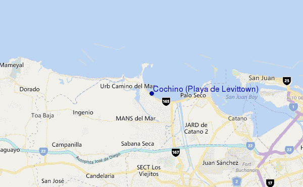 Cochino (Playa de Levittown) location map