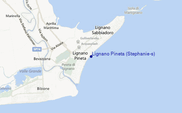 Lignano Pineta (Stephanie's) location map