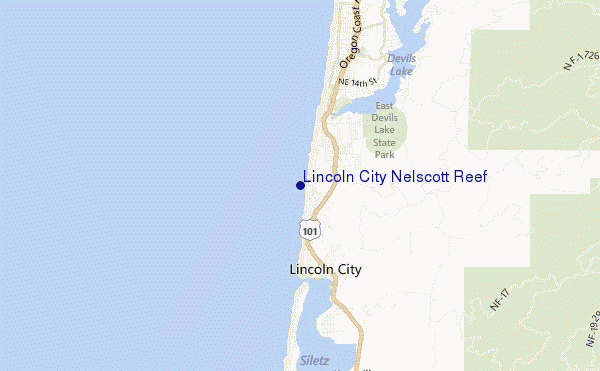 Lincoln City Nelscott Reef location map