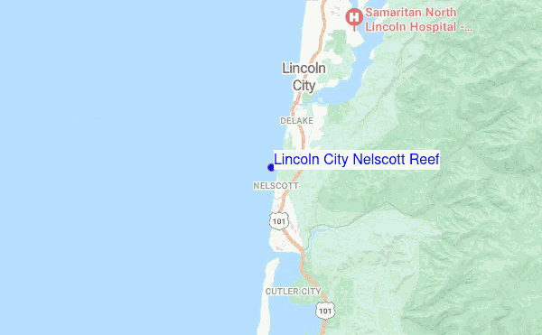 Lincoln City Nelscott Reef location map