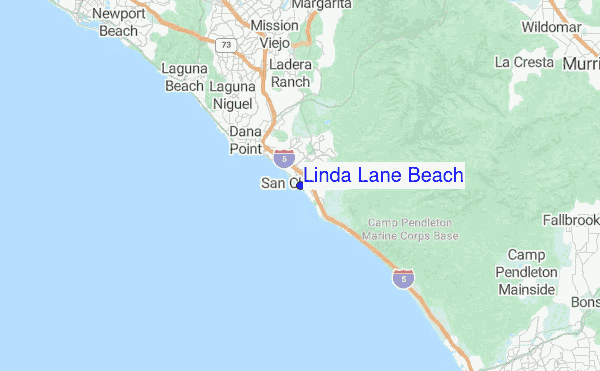 Linda Lane Beach Location Map