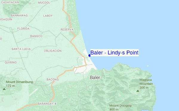 Baler - Lindy's Point location map