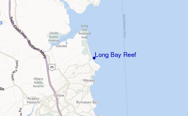 Long Bay Reef location map
