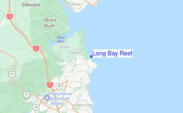 Long Bay Reef location map