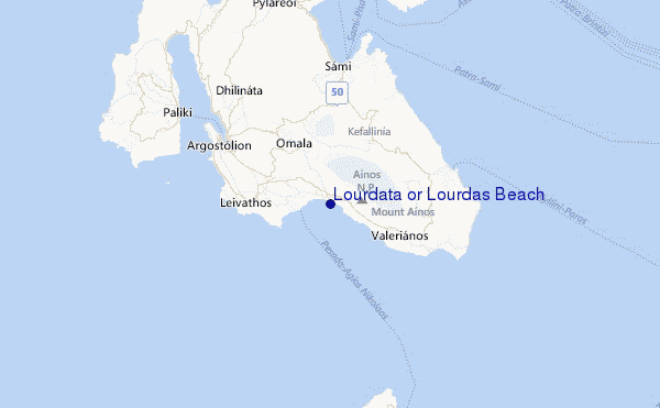 Lourdata or Lourdas Beach Location Map