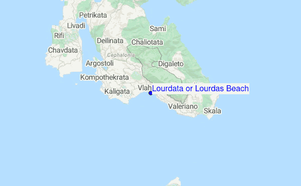 Lourdata or Lourdas Beach Location Map