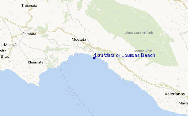 Lourdata or Lourdas Beach location map