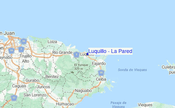 Luquillo - La Pared Location Map