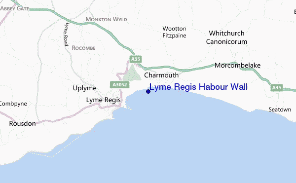 Lyme Regis Habour Wall location map