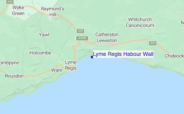 Lyme Regis Habour Wall location map