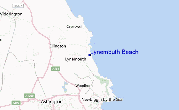 Lynemouth Beach location map