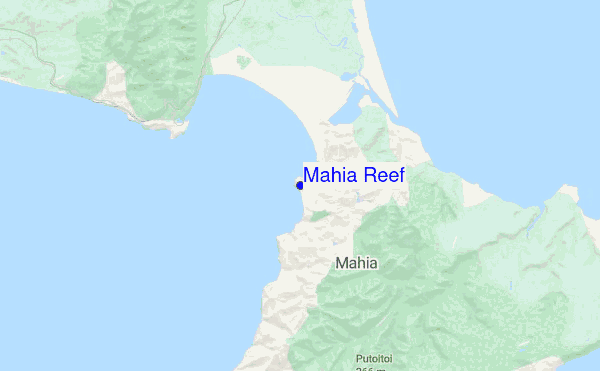 Mahia Reef location map