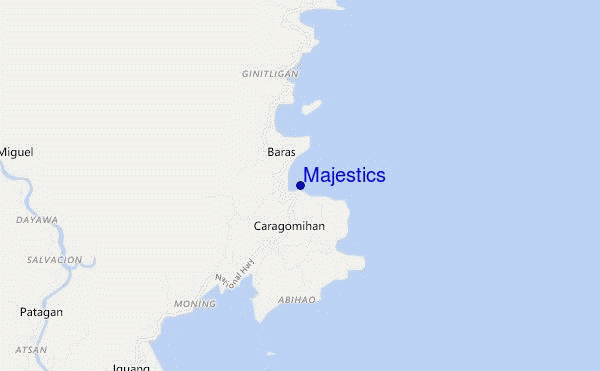 Majestics location map