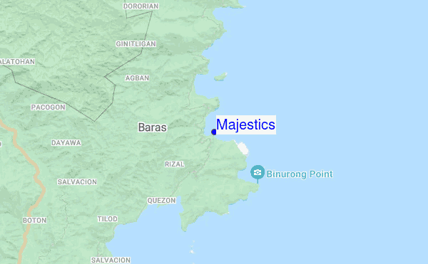 Majestics location map