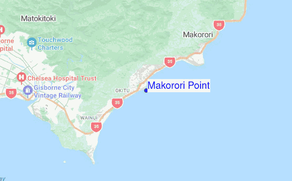 Makorori Point location map