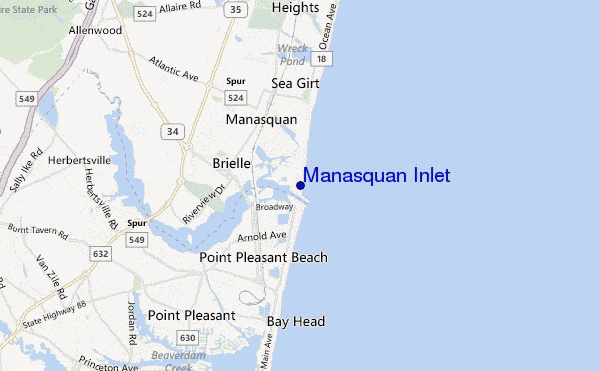 Manasquan Inlet location map