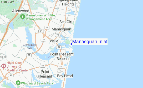 Manasquan Inlet location map