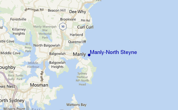 Manly-North Steyne location map