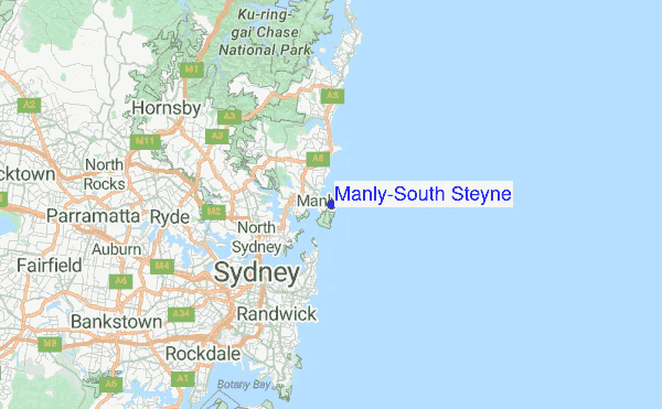 Manly-South Steyne Location Map