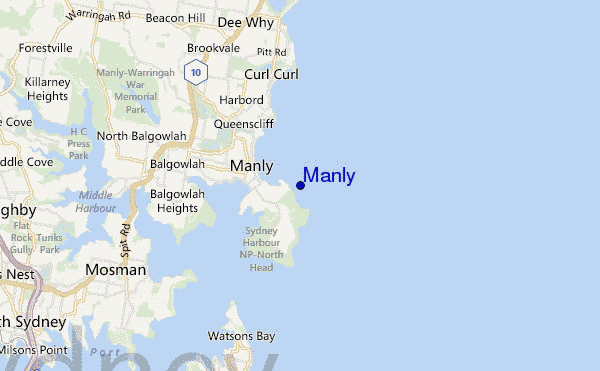 Manly location map