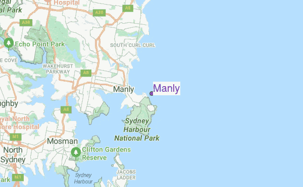 Manly location map