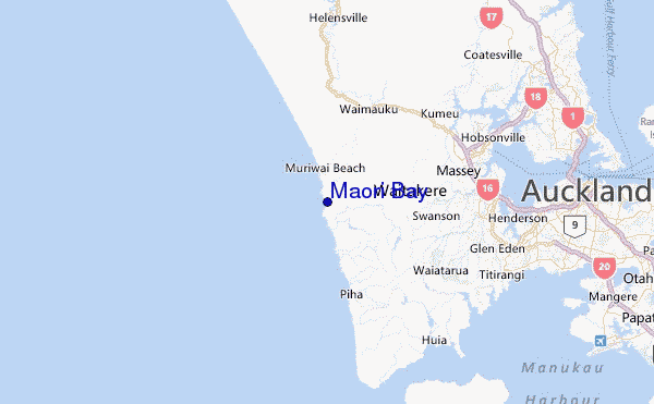 Maori Bay Location Map