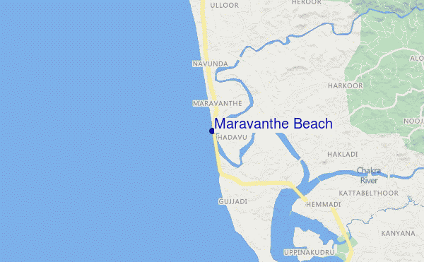 Maravanthe Beach location map