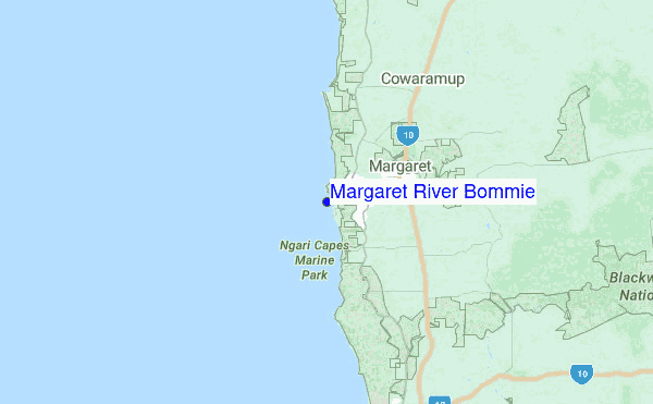 Margaret River Bommie Location Map