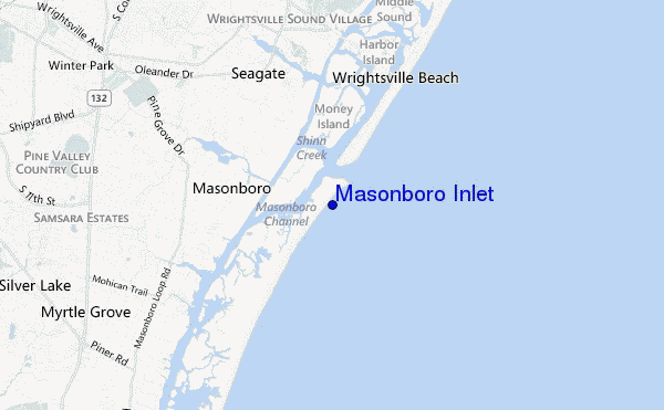 Masonboro Inlet location map