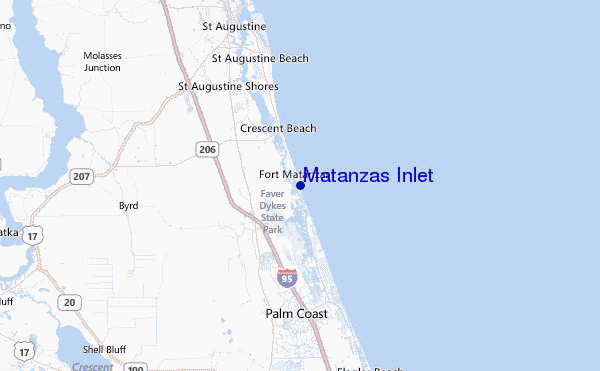 Matanzas Inlet Location Map