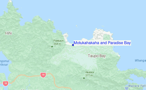 Motukahakaha and Paradise Bay location map