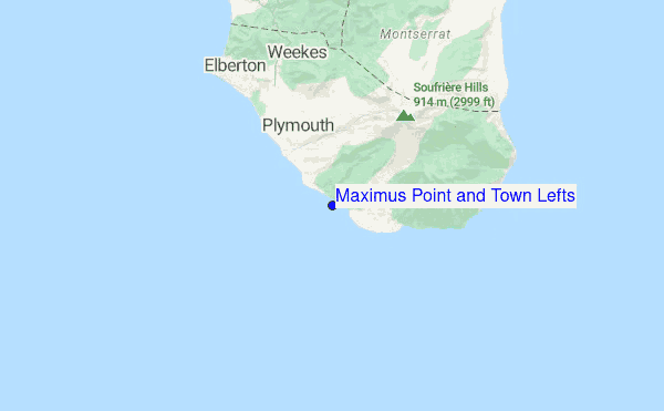 Maximus Point and Town Lefts location map