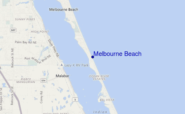 Melbourne Beach location map