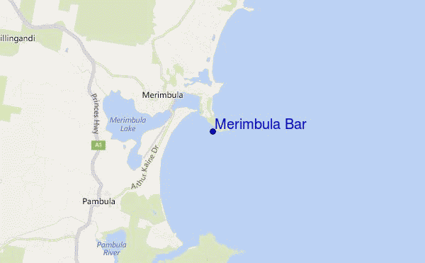 Merimbula Bar location map