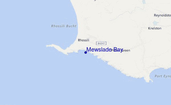 Mewslade Bay location map