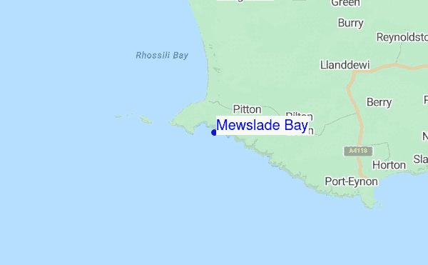 Mewslade Bay location map