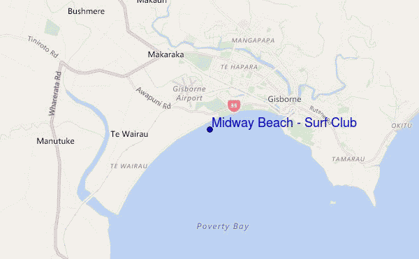 Midway Beach - Surf Club location map