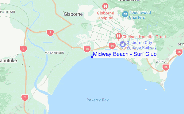 Midway Beach - Surf Club location map