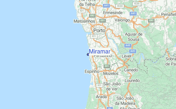 Miramar Surf Forecast And Reports Douro Minho Portugal Miramar Regional Map Local