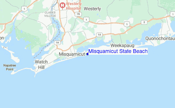 Misquamicut State Beach location map