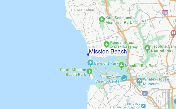 Mission Beach location map