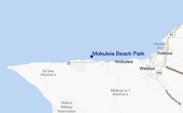 Mokuleia Beach Park location map