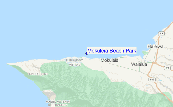 Mokuleia Beach Park location map